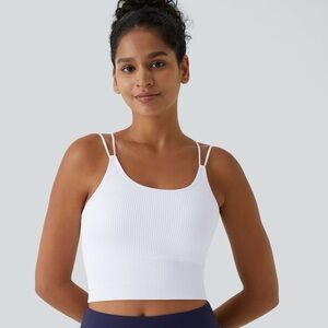 NWT Halara White OneForm Seamless Flow Double Strap Running Cami Top Size M